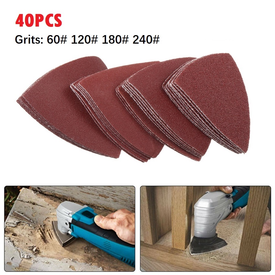 Power Tools Accessories - 40 szt. Trójkątnych Papierów Ściernych 60/120/180/240