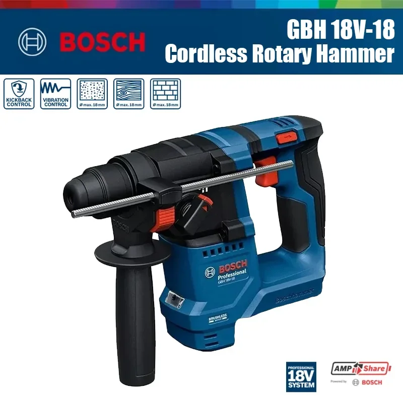 Power Tools Bosch - Bosch GBH 18V-18 Bezprzewodowy Młotowiertarka 1.5J